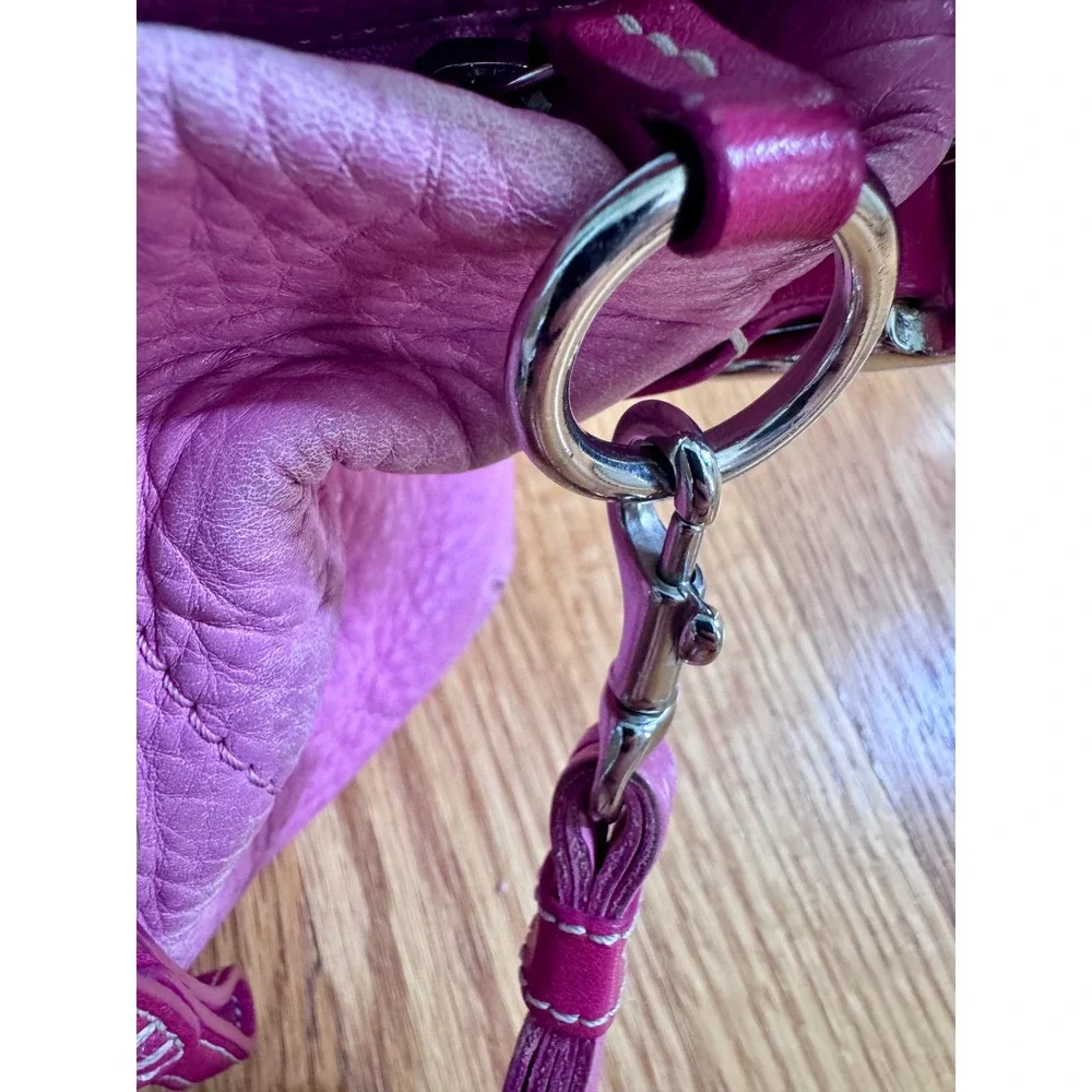 Vintage Coach Soho Two-Tone Pink Pebbled Slouchy Leather Hobo Bag Y2K